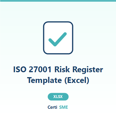 ISO 27001 Risk Register Template (Excel) - Excel document template with company placeholder fields