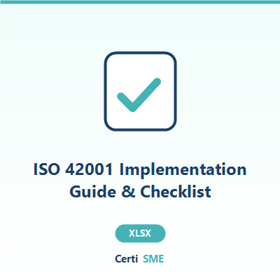 ISO 42001 Implementation Guide & Checklist - Excel document template with company placeholder fields