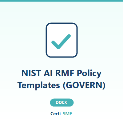 NIST AI RMF Policy Templates (GOVERN) - Word document template with company placeholder fields